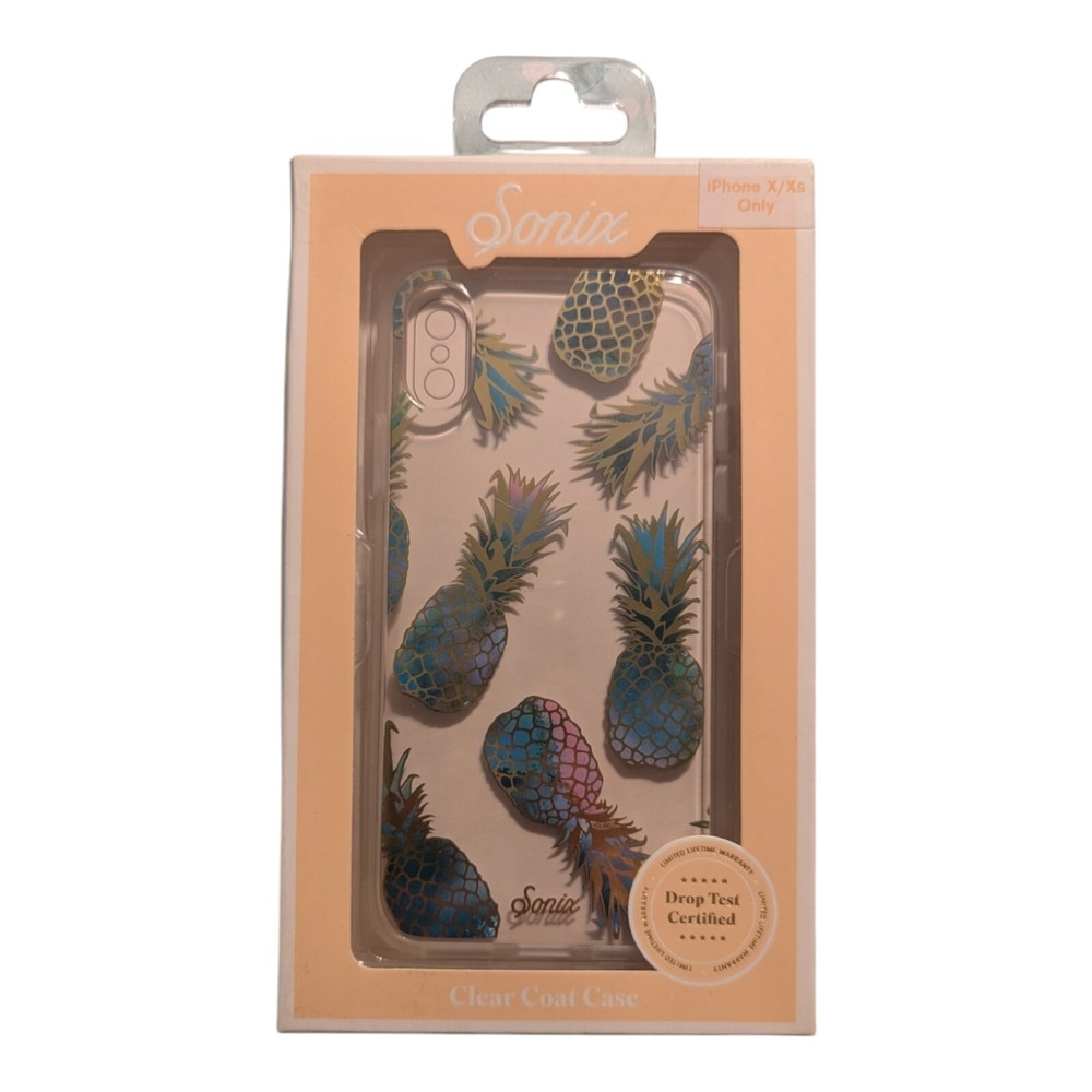 F5. Sonix Clear Coat Case for‎ Apple iPhone X/Xs - Liana Teal/Pineapple